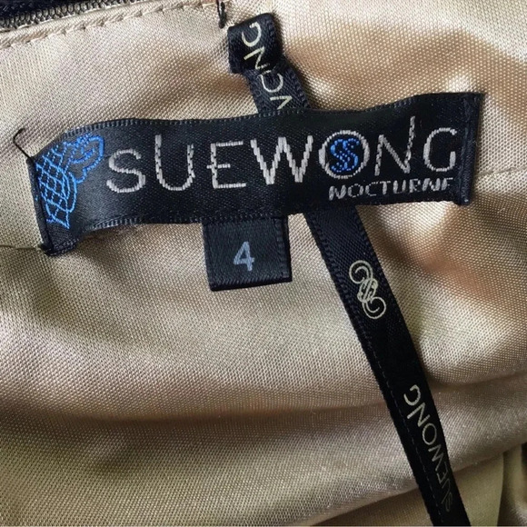 Sue Wong black strapless embellished lace cocktail dress Size 4 - Picture 8 of 11